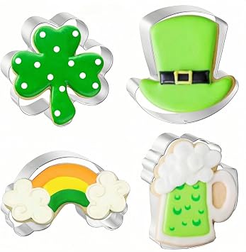JOB JOL Shamrock Cookie Cutters 4 PCS, 3, 3.5, 4