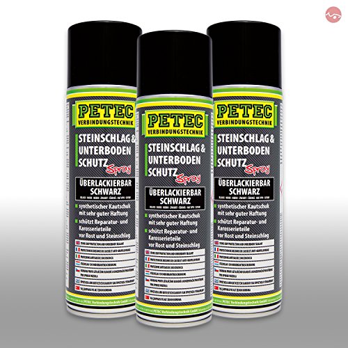 Petec_bundle 3X PETEC STEINSCHLAG und UNTERBODENSCHUTZ KAUTSCHUKBASIS SCHWARZ 500 ML 73250