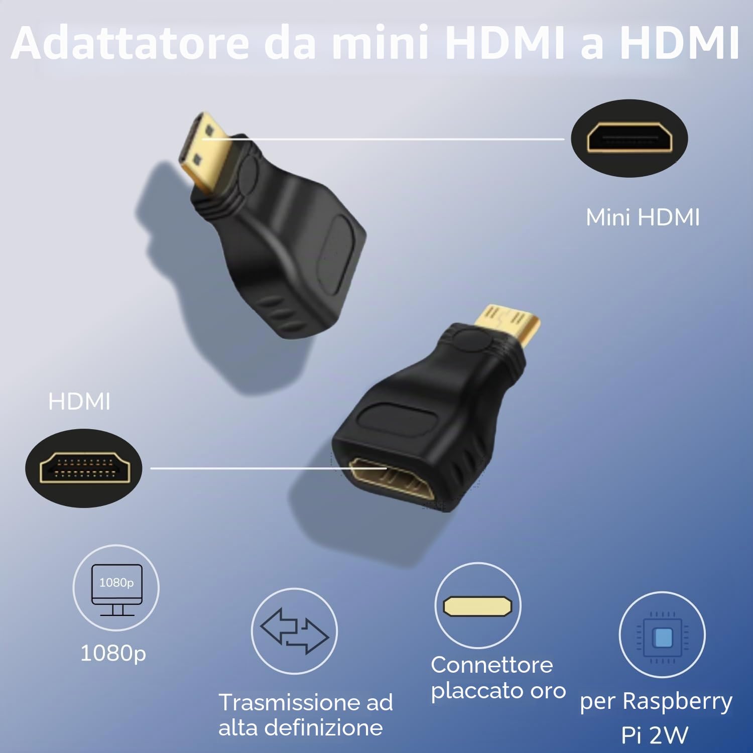 RasTech Raspberry Pi Zero 2W Kit con Pin Header, Dissipatore di Calore in Alluminio, Cavo Micro USB OTG, Mini Adattatore HDMI-HDMI (con CPU Quad-Core, Bluetooth 4.2, BLE, Antenna integrata ecc.)