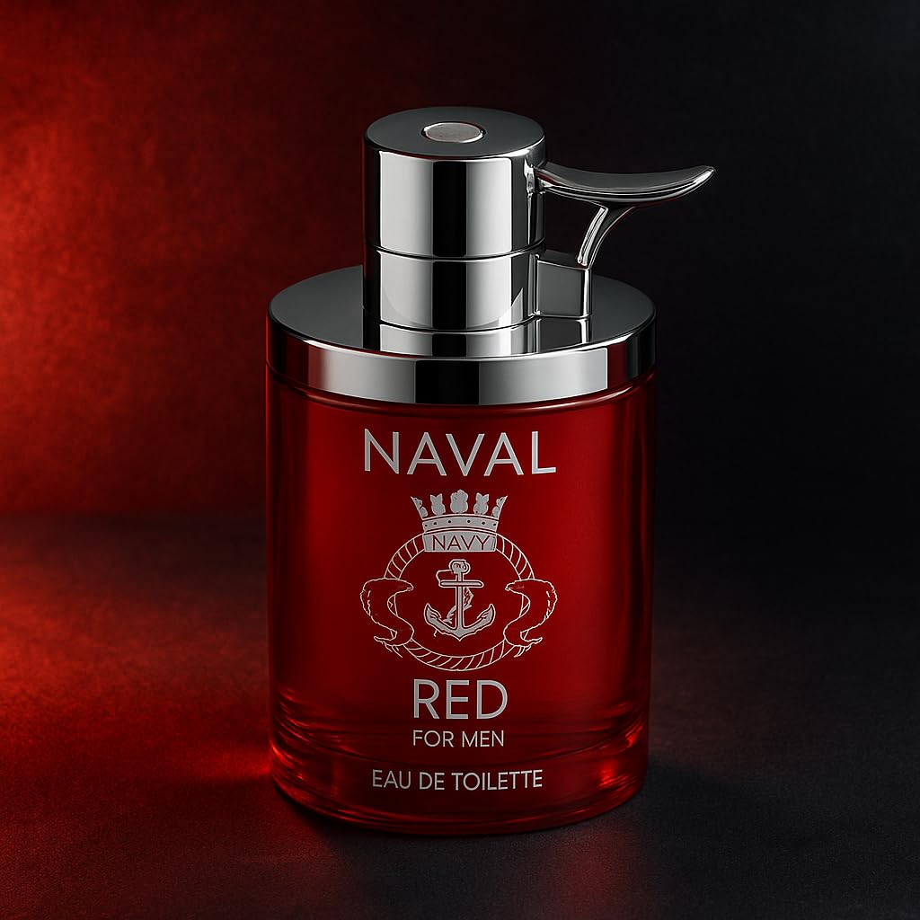 Men’s Cologne 4-Pack Gift Set – Naval Red, Platinum Pour Homme, Victory Oud Noir & Victory Dark Blue Warm Spicy, Fresh Aquatic, Woody Aromatic & Dark Amber Scents – 3.4 Fl Oz Each