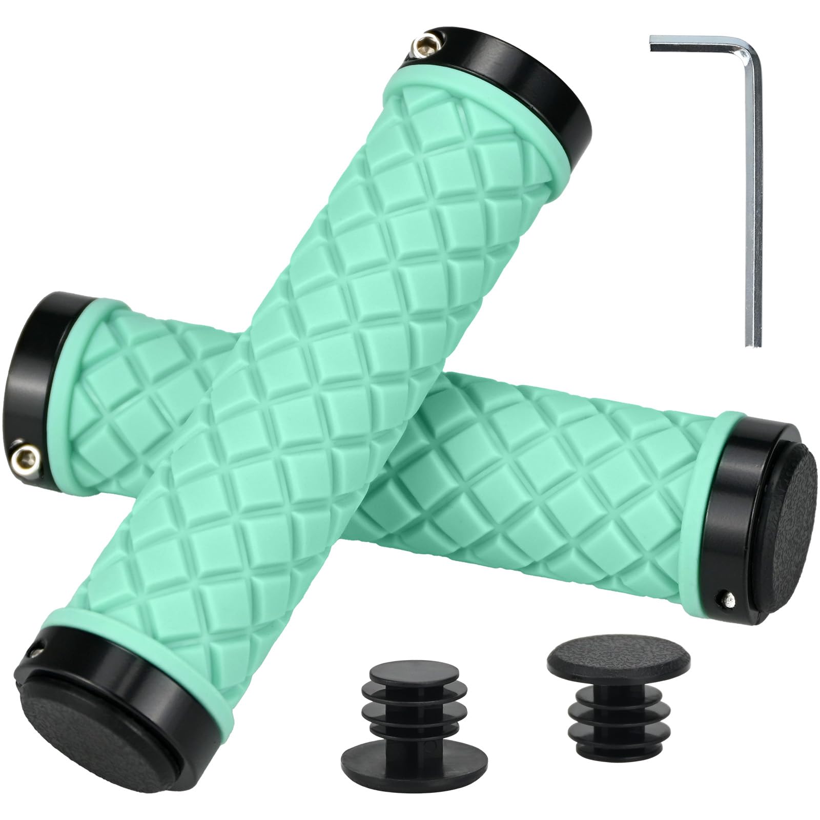 KOOOGEAR Manopole antiscivolo per manubrio bicicletta, ergonomiche, design Lock-On a due lati per bicicletta elettrica da 22 mm, bici da trekking, mountain bike, bici da turismo