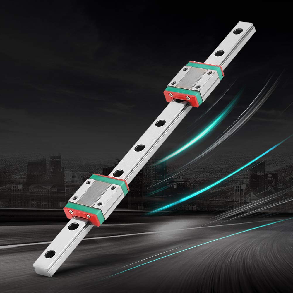 Rail de Guidage Linéaire MGN12 250mm avec 2 Blocs de Guidage MGN12B, Rail Miniature 12mm de Largeur en Acier à Roulement pour Machine CNC et Imprimante 3D