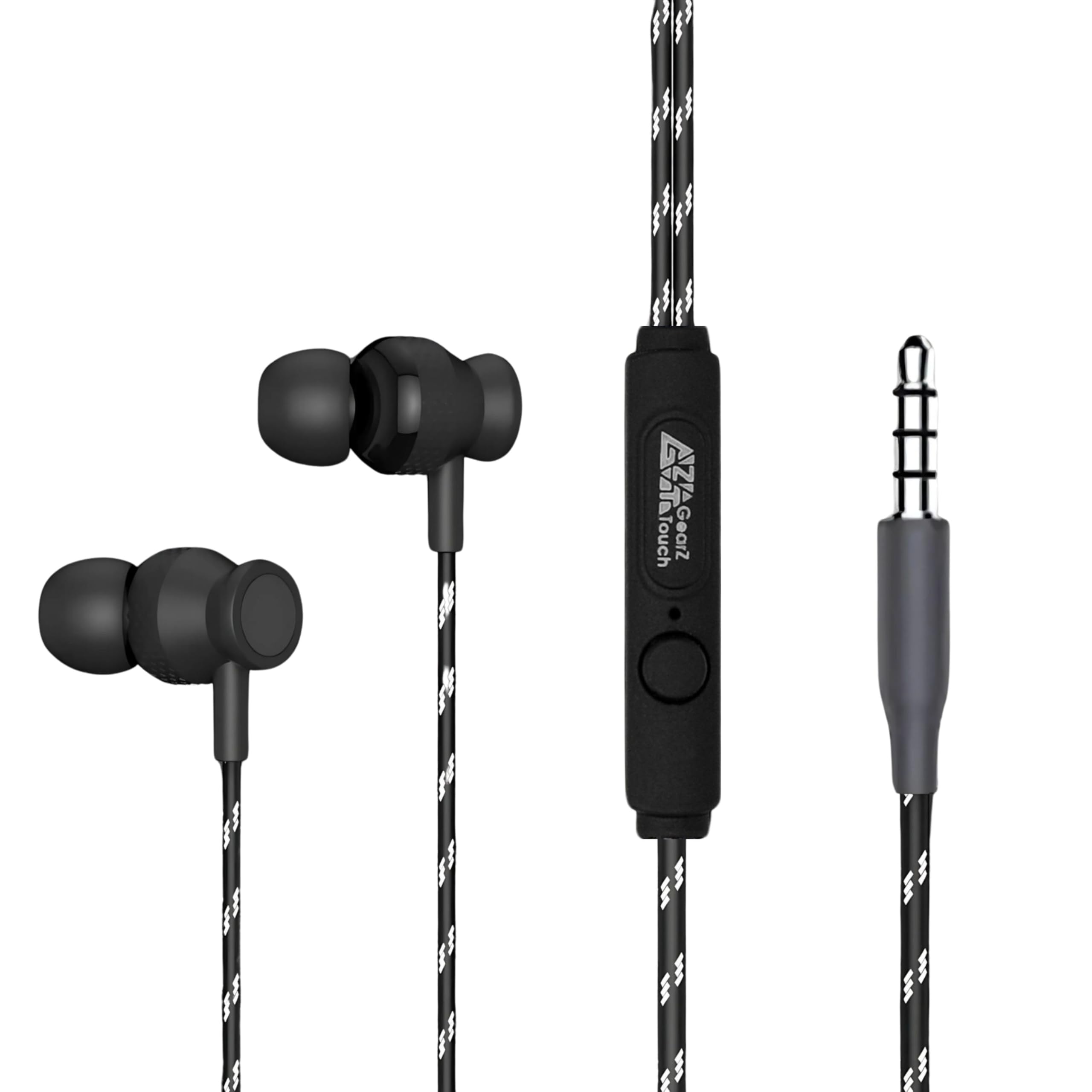 noise nio 3.5mm wired earphone with powerful hd mic for clear sound, in-line volume controller & noise cancellation compatible with only 3.5mm jacks in mobiles- black