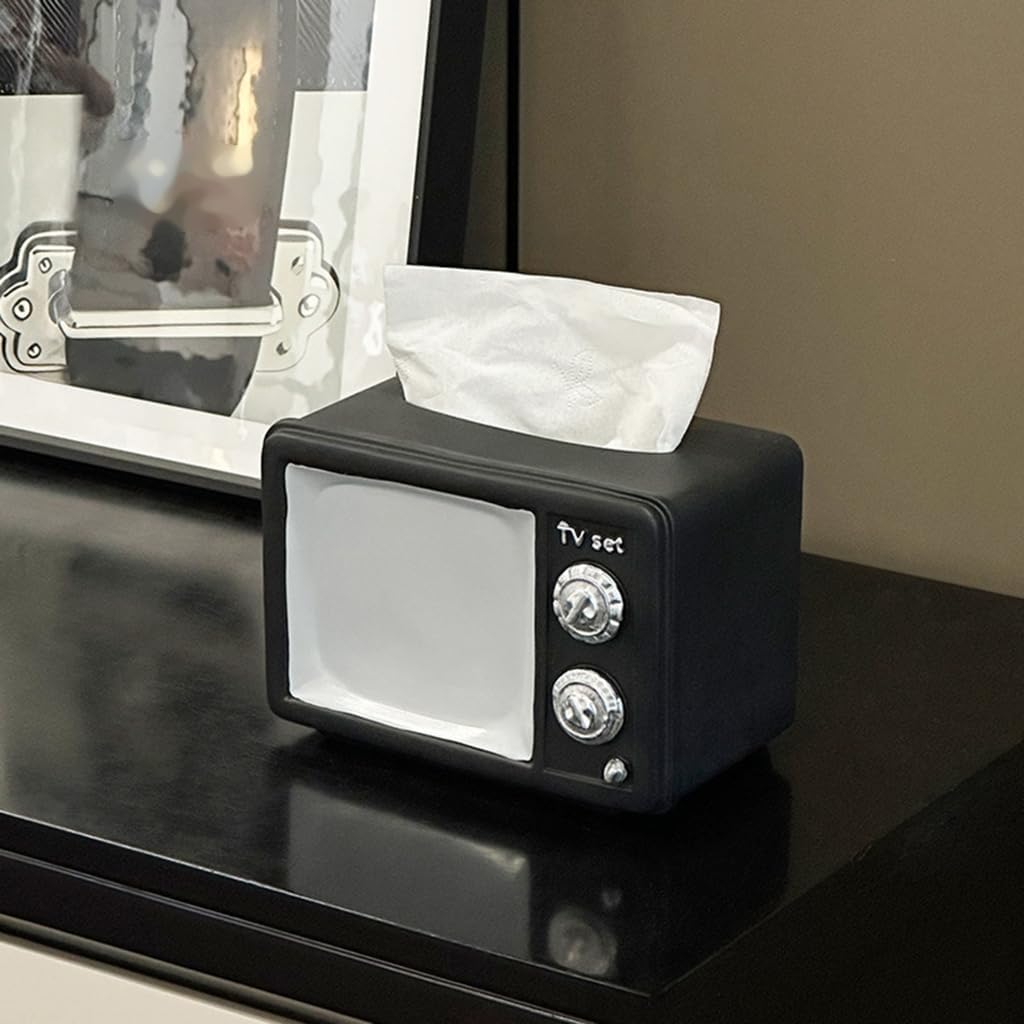 Television Design Resin Tissue Holder Modern Kitchen Countertop Organizer Decoration