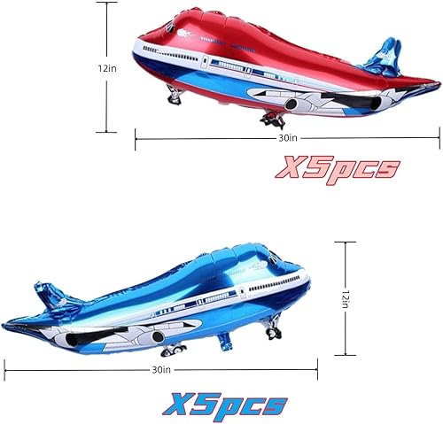 Miniatura 7 de Jiahaoppx 10 globos de avión, globos de aluminio de Mylar para baby shower, juguetes para fiestas temáticas, suministros de decoración de cumpleaños