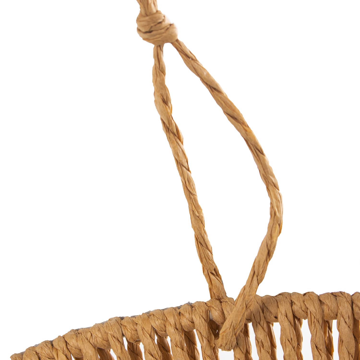 DRW Specchio da parete rotondo in carta vegetale in naturale, 60 x 60 x 2 cm
