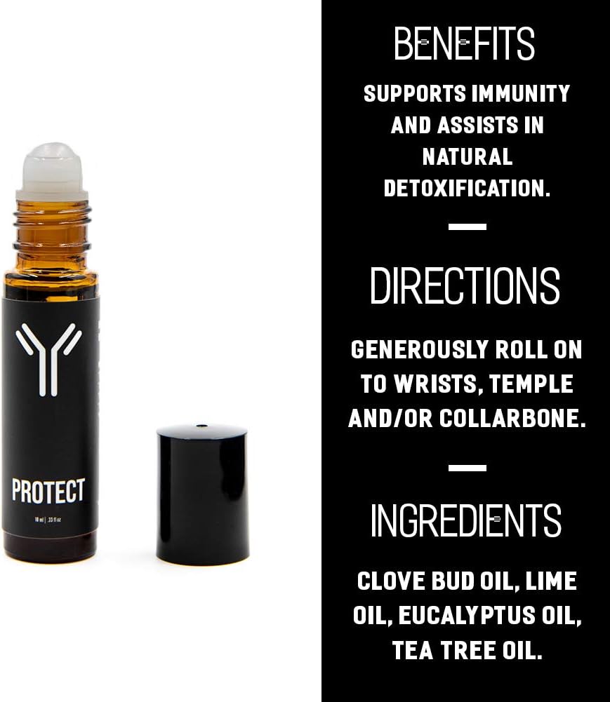 Natural Habits Oils Protect Essential Oil Roll-On - Easy to Use - USDA Approved - Organic Essential Oils Blend - Boosts Immunity and Detoxification - Perfect for Cold & Flu - 10 ml, MSRP $45.00