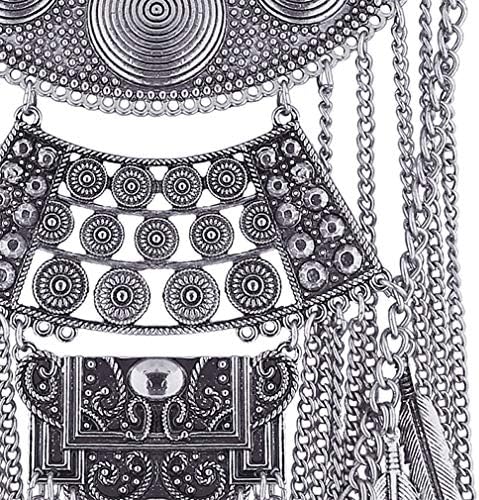 YAZILIND Silver Collar Vintage Crystal Maxi Pendants Necklaces Choker Statement Collier Boho Women Jewelry