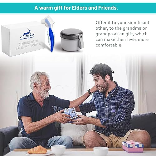 Miniatura 8 de Estuche de dentadura con cepillo de dentadura, caja de baño sin fugas, estuche de viaje para dentadura postiza, taza de dentadura con cesta para