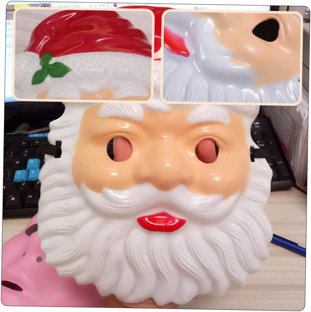 VICASKY 3pcs Santa Claus Masks for Christmas Parties Creative Role-playing Festival Accessories Design for Holiday Celebrations