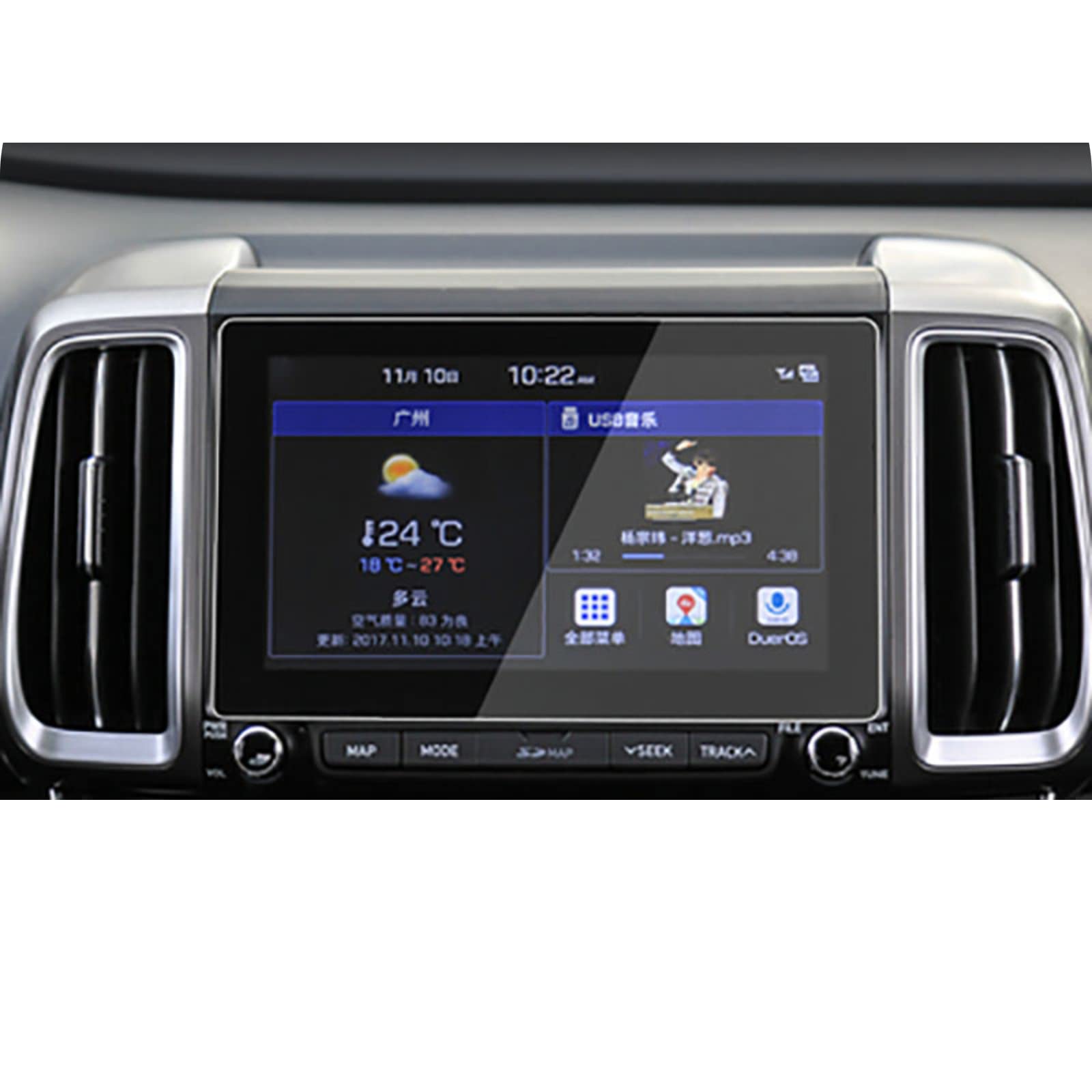 Nawigacja samochodowa Szkło hartowane Ekran LCD Folia ochronna Naklejka Osłona Dla Hyundai IX35 2018 2019 2020