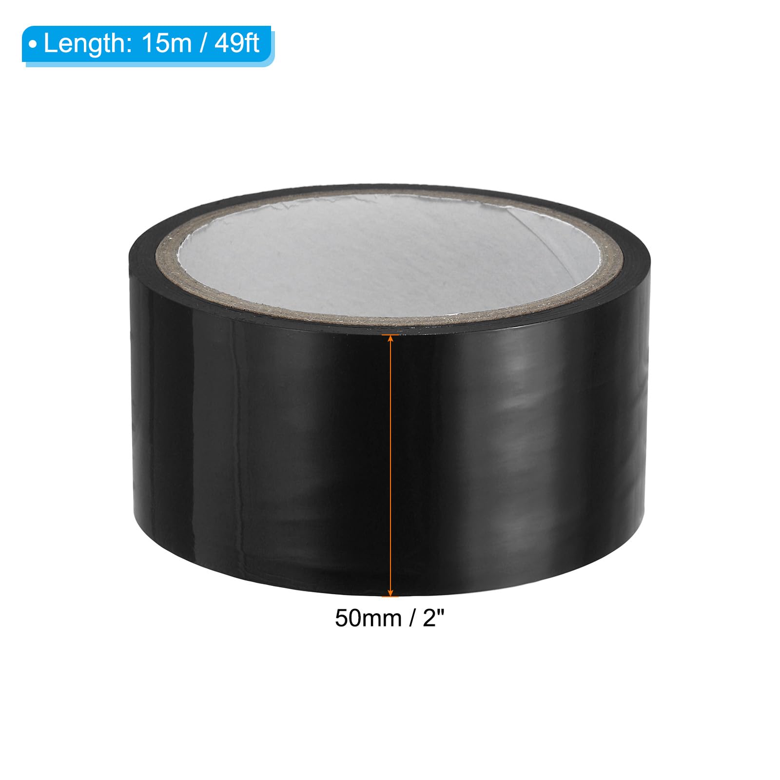 PATIKIL Non Stick Static Tapes 2 in x 50 Ft, 3 Roll Duct Tape for Organizing Cable Black, 2"x50' - Image 2
