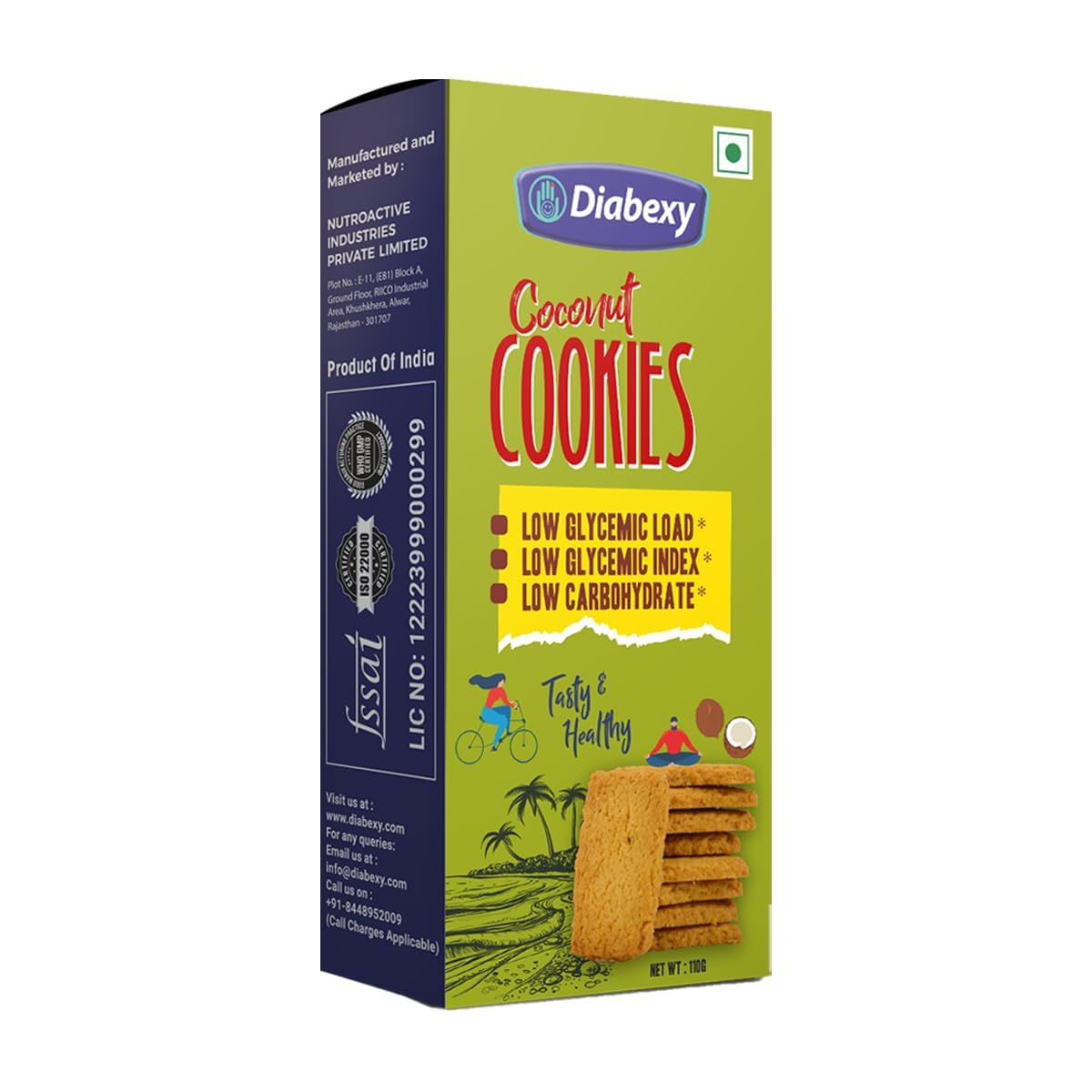 Diabexy Coconut Cookies Gift Pack for Diabetics- 110g (B0C65C3PDD) Amazon Price History, Amazon Price Tracker
