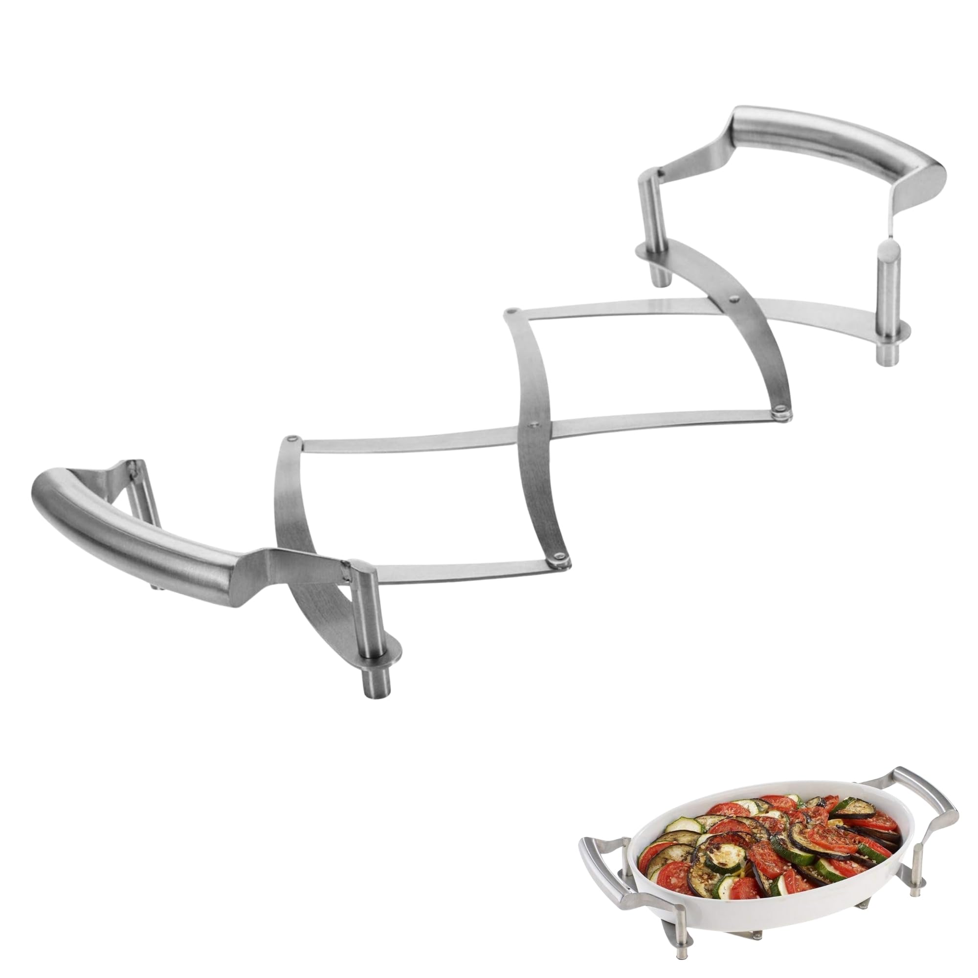 Westmark Dessous de Plat Extensible, longueur : 18 à 42 cm, acier inoxydable, Flexi, couleur : argenté, 16412260