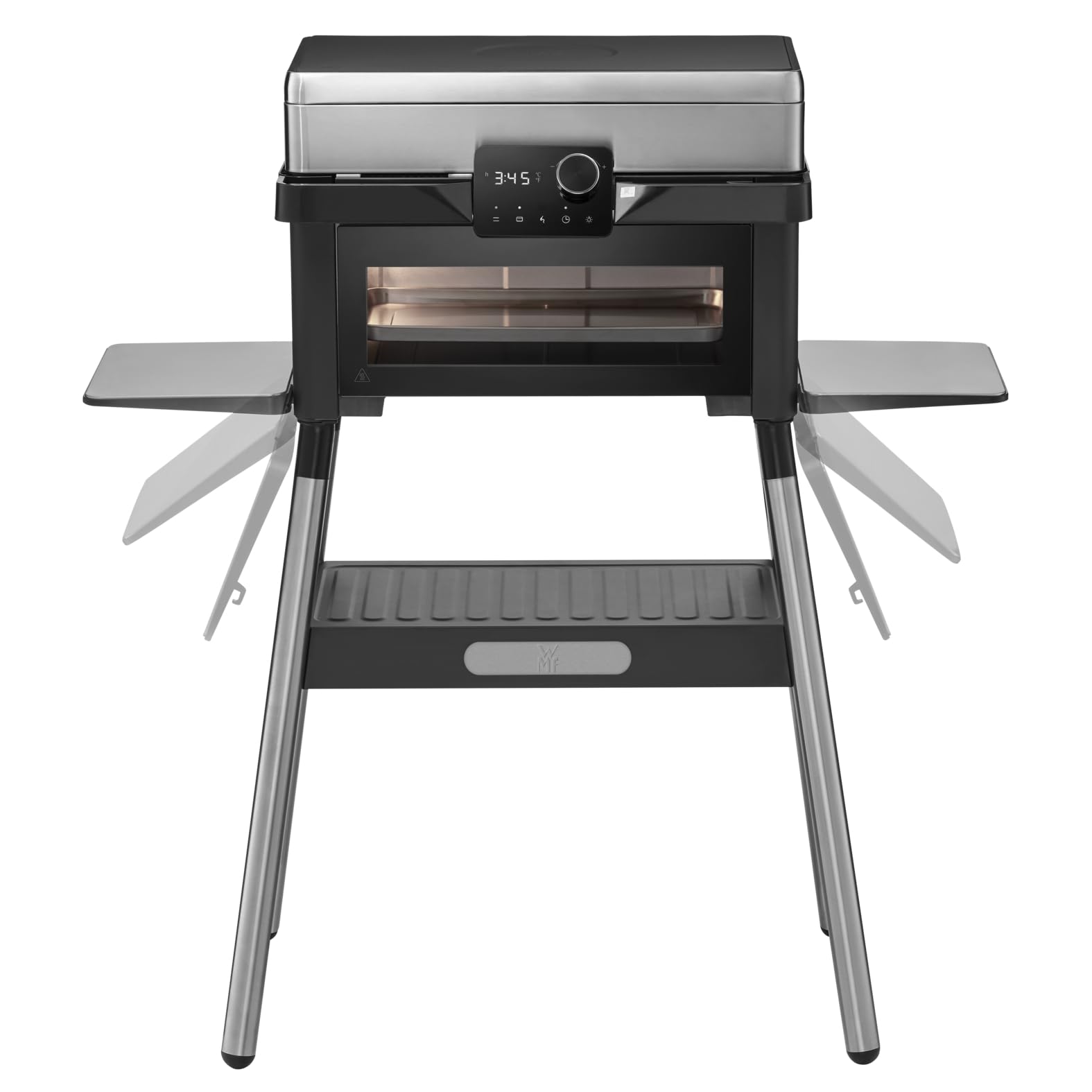 WMF Barbecue électrique Profi Plus Urban Master pour cuisine d'extérieur – Barbecue sur pied jusqu'à 340 °C, barbecue 2-en-1 sans gaz pour balcon avec four jusqu'à 200 °C