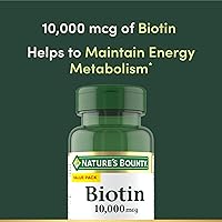 Vista 3 de Nature’s Bounty - Biotina de 10,000 mcg, fortalece la salud del cabello, la piel y las uñas, cápsulas blandas de liberación rápida, 180