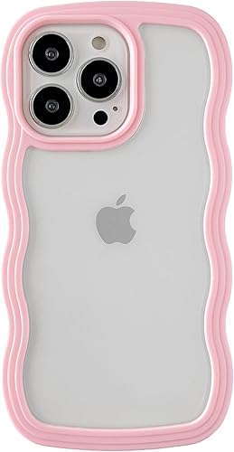 Miniatura 9 de Caseative Linda forma de marco de onda rizada a prueba de golpes, suave, compatible con funda de iPhone (blanco, iPhone 13 Pro)