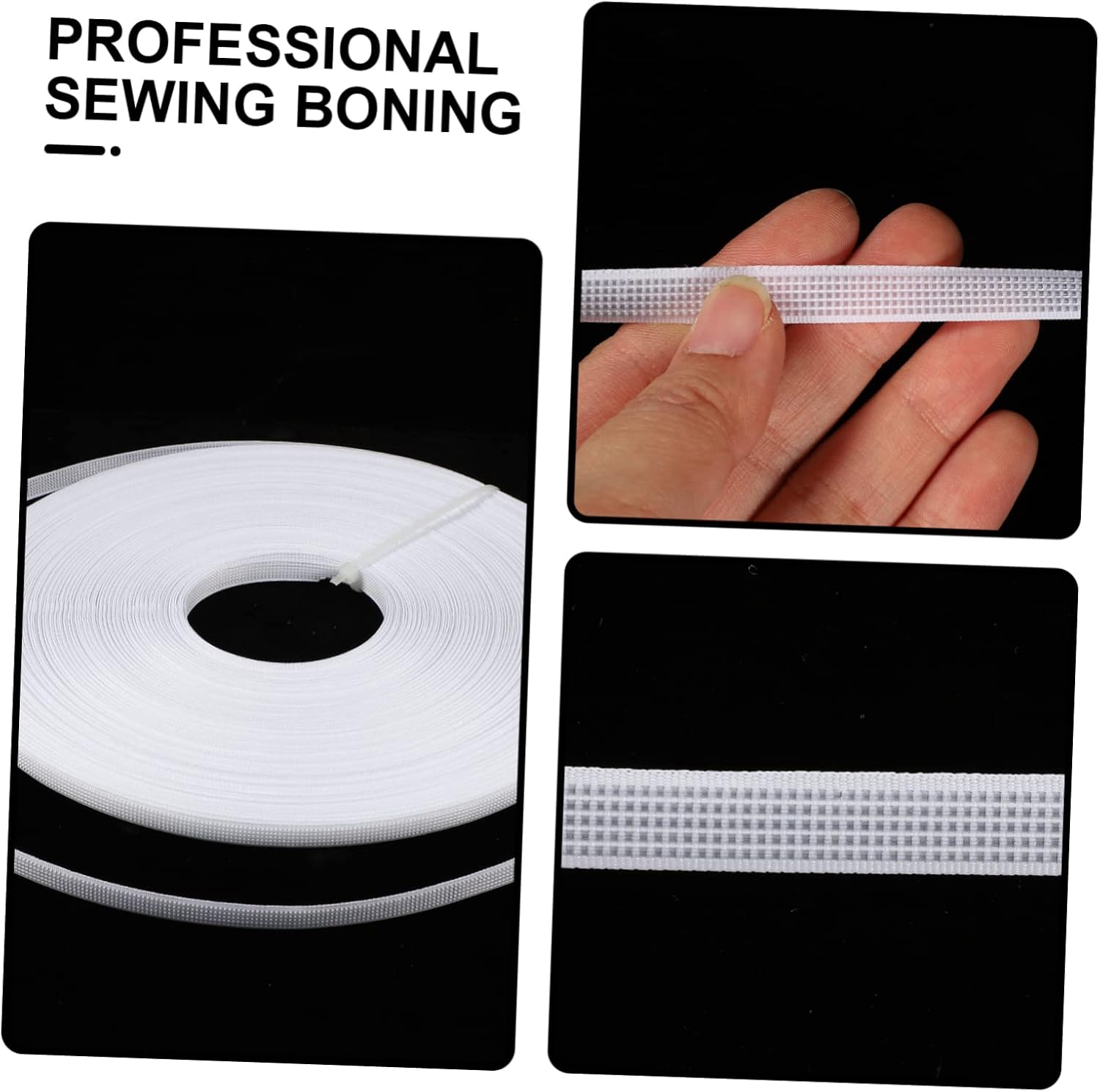1 Roll Household Polyester Boning for Sewing of Cuttable Dress Boning Lightweight Support for Corsets Swimwear Hats and DIY Projects Versatile White