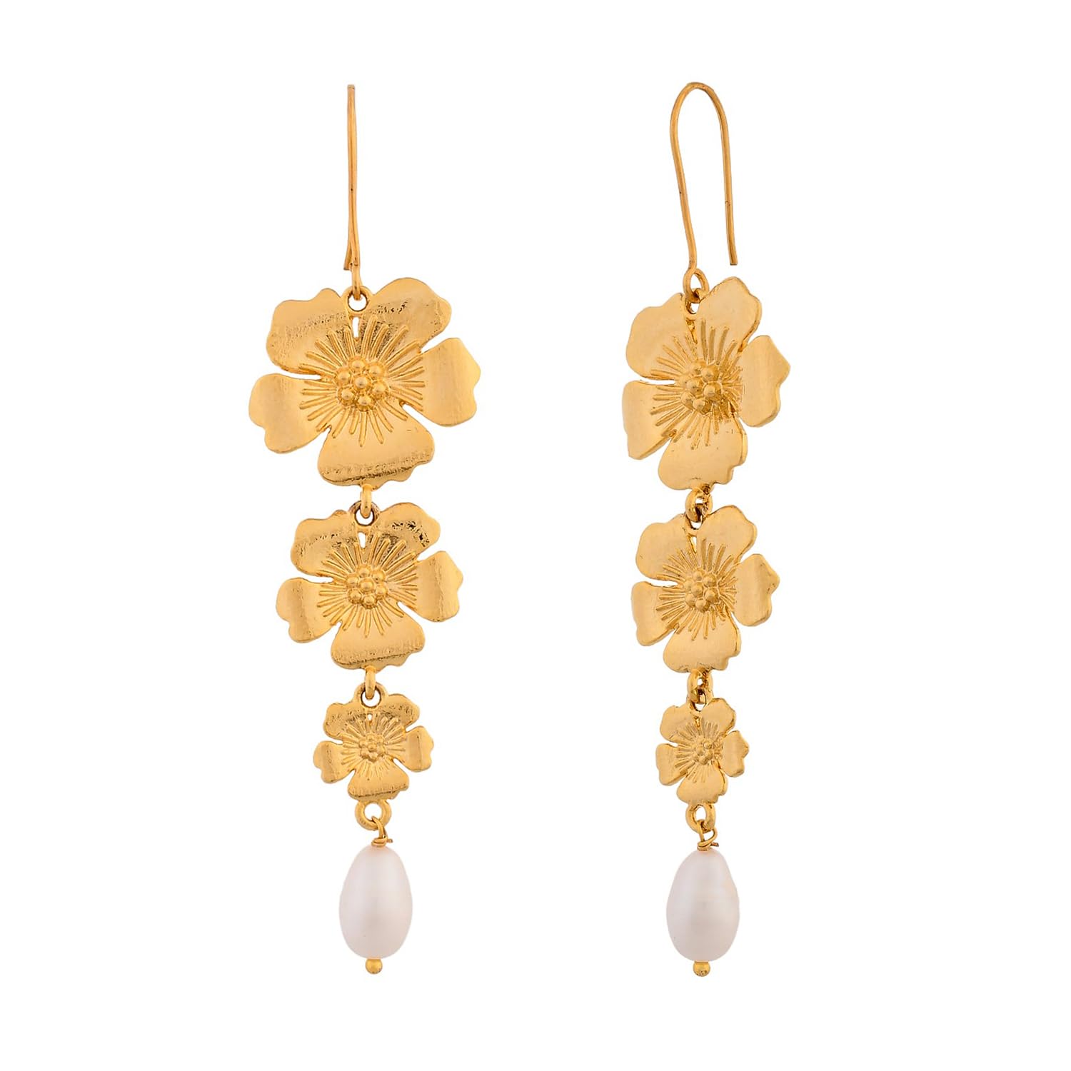 Voylla Hawaii Hibiscus Dangler Earrings|Danglers Earrings For Women|Boho|Vacation|Travel| (Gold) (B0D2HLW2SD) Amazon Price History, Amazon Price Tracker