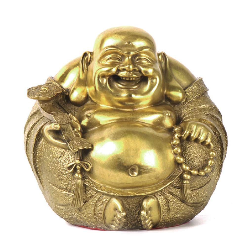 Charm Fengshui Products Laughing Buddha Statue Maitreya Figurine Brass Buddhas Statues and Sculptures for Home and Office Decor