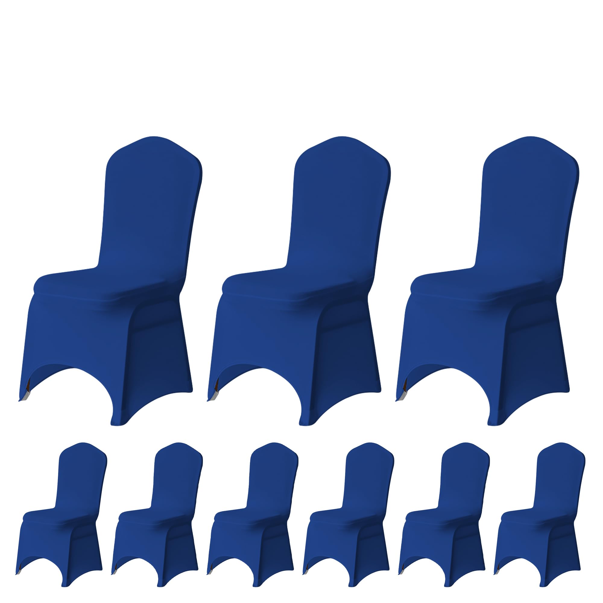 Trimming Shop 10pcs Royal Blue Wedding Chair Covers Stretch Slipcovers