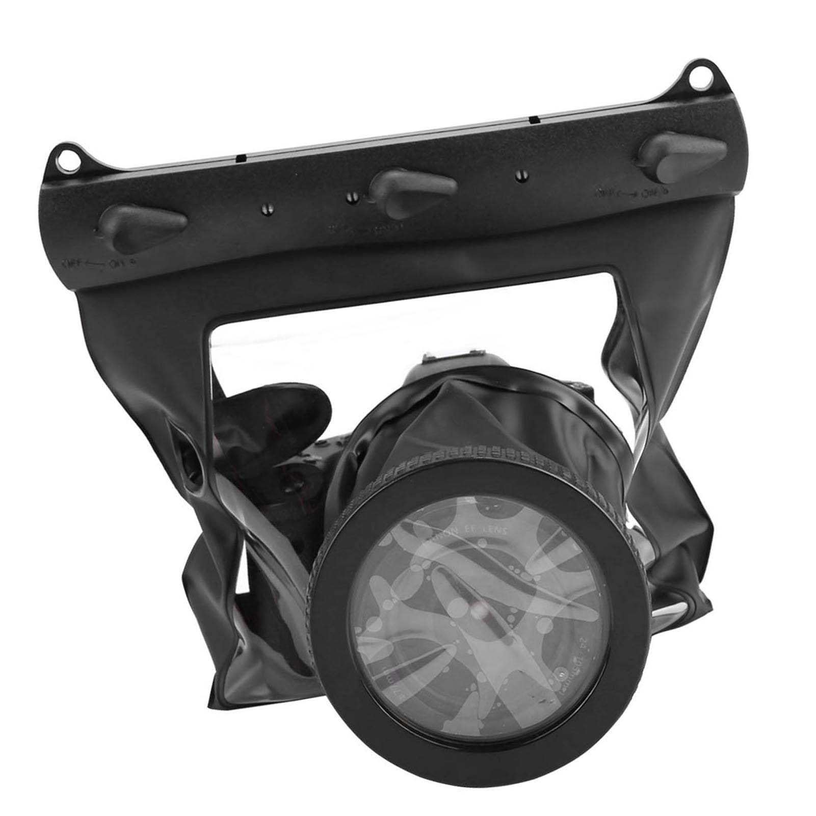 Custodia Impermeabile per Fotocamera, Antiurto Completamente Sigillata, Borsa Impermeabile Subacquea da 20 M, Custodia Subacquea per Fotocamere DSLR (BLACK)