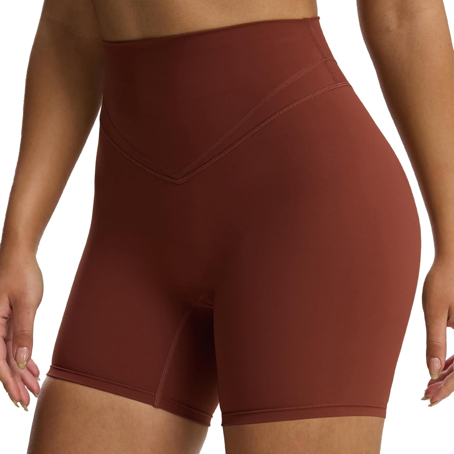 Aoxjox Siren Workout Biker Shorts for Women Tummy Control High Waisted Hidden Scrunch Athletic Gym Yoga Short 5"/6"/7"