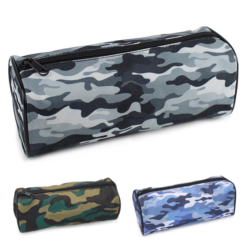Fashion Stationery Pencil Case for Boys Secondary School Black Grey Camouflage Pencil Cases for Girls Kids or Children at Primary School or a Teenage Boy 1 Large Compartment Storage Case