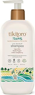 Tikitoro Teens Anti-dandruff Shampoo 100% Vegan with Aloe vera, Provitamin B5, Hibiscus, Rice Protein, Cleanses Scalp, Conditions Hair No Parabens & Sulphates (300ml x 1)-picture-11