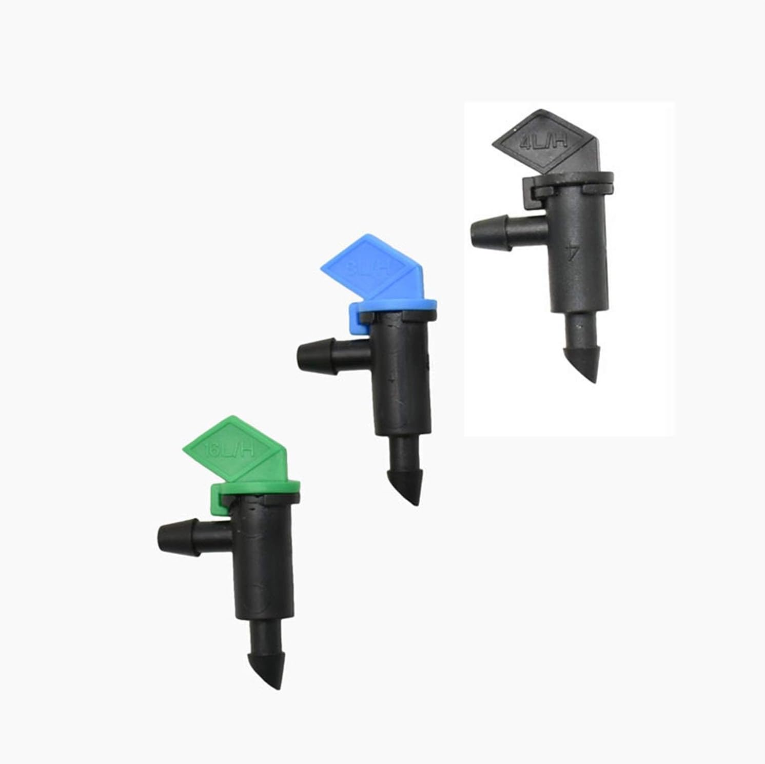 Hose Connector 4L 8L 16L Dripper Borrowing Water Adjust Dripper Irrigation Garden Watering Greenhouse Plant Irrigation 1/4 Inch 200pcs