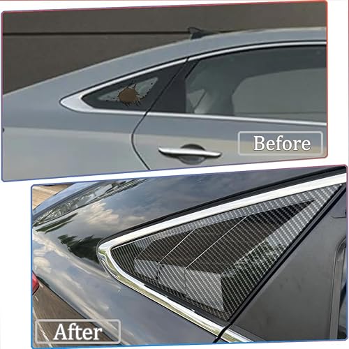 Vista 21 de 2 unids trasero ventana lateral persianas cubierta cubierta cubierta persianas ajuste para Hyundai Sonata 2011 2012 2013 2014 - ABS negro brillante