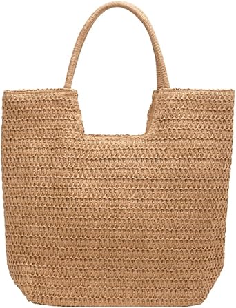 Afashor Shoulder Bags for Women Beach Chic Tote Bag Leisure Vacation Hobo Bag with Zipper Closure