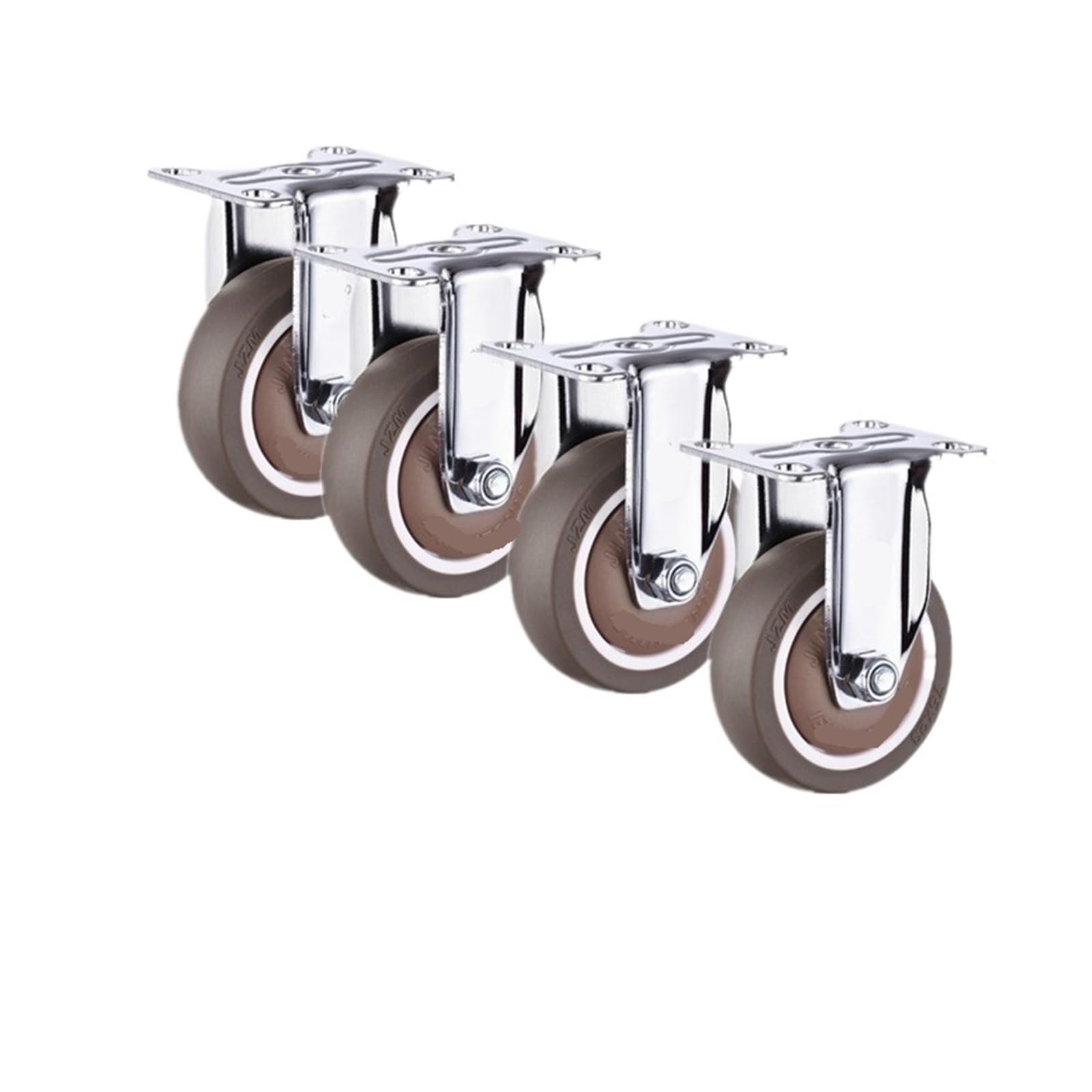 MXXDMOPD 4PCS 3-Inch Fixed Casters Rubber Silent Lightweight Furniture