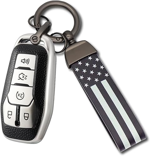 Funda compatible con llavero Cadillac con accesorios para llavero, funda de protección completa de TPU suave premium para Cadillac Escalade CTS SRX