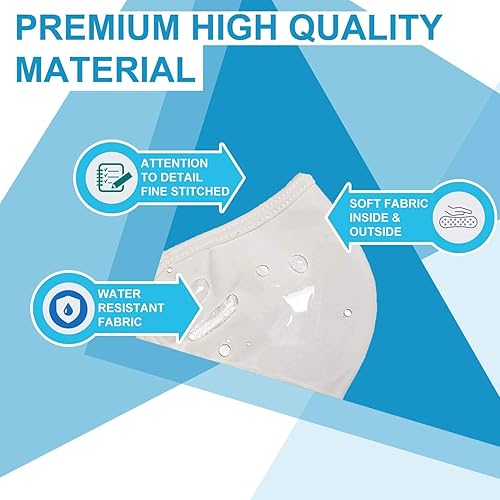 Miniatura 3 de Premium Water Resistant Filter Face Mask - Washable Fabric Face Masks, Reusable Protective Facemask, Soft Earloop, Breathable Mouth and Facial Dust
