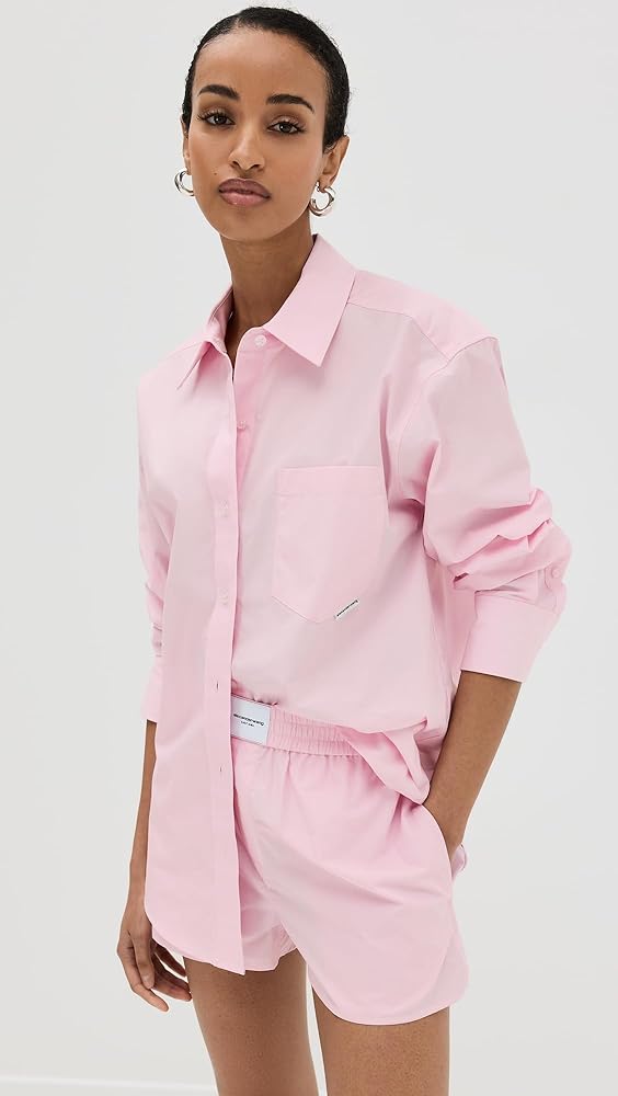 Amazon.com: Alexander Wang Women's Boyfriend Shirt with Logo