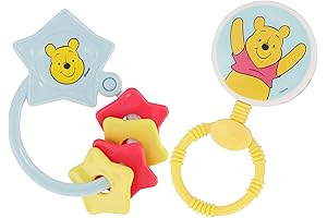 Disney Winnie The Pooh Character Shape Rattle and Keyring Teether