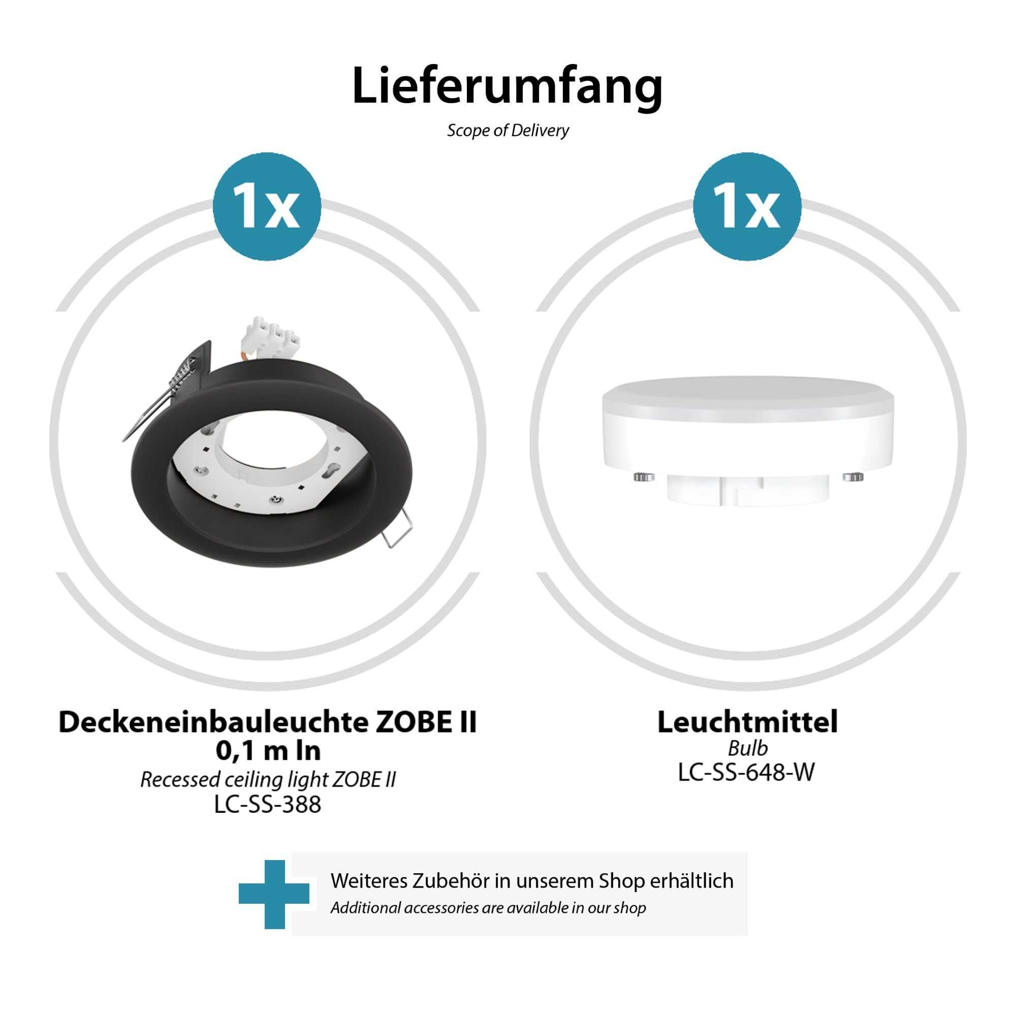 6X Led Spot Encastré Zobe Ii Plat Gx53 Chromé Rond 3,808W 420Lm Blanc