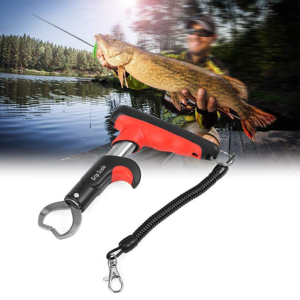 Digital Fish Lip Grabber Fishing Plier Grip with Scale Weight 25kg/55lb Fish Lip Grip Scale Fish Control Tool