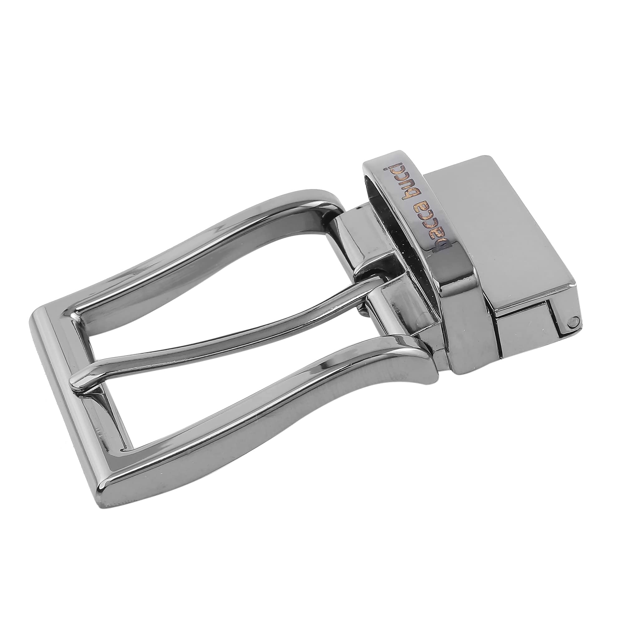 Bacca Bucci35 MM Nickle Free Reversible Clamp Belt Buckle with Branding (Buckle only) -1046 Silver