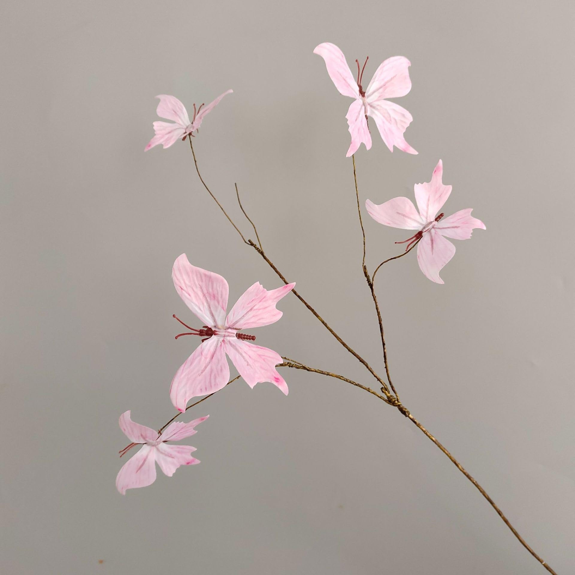WLH Alexanders Artificial Butterfly Branche Simulation Branch Stems with Fake Butterfly Floral Arrangement for Vase Decor faux flower(Rose)