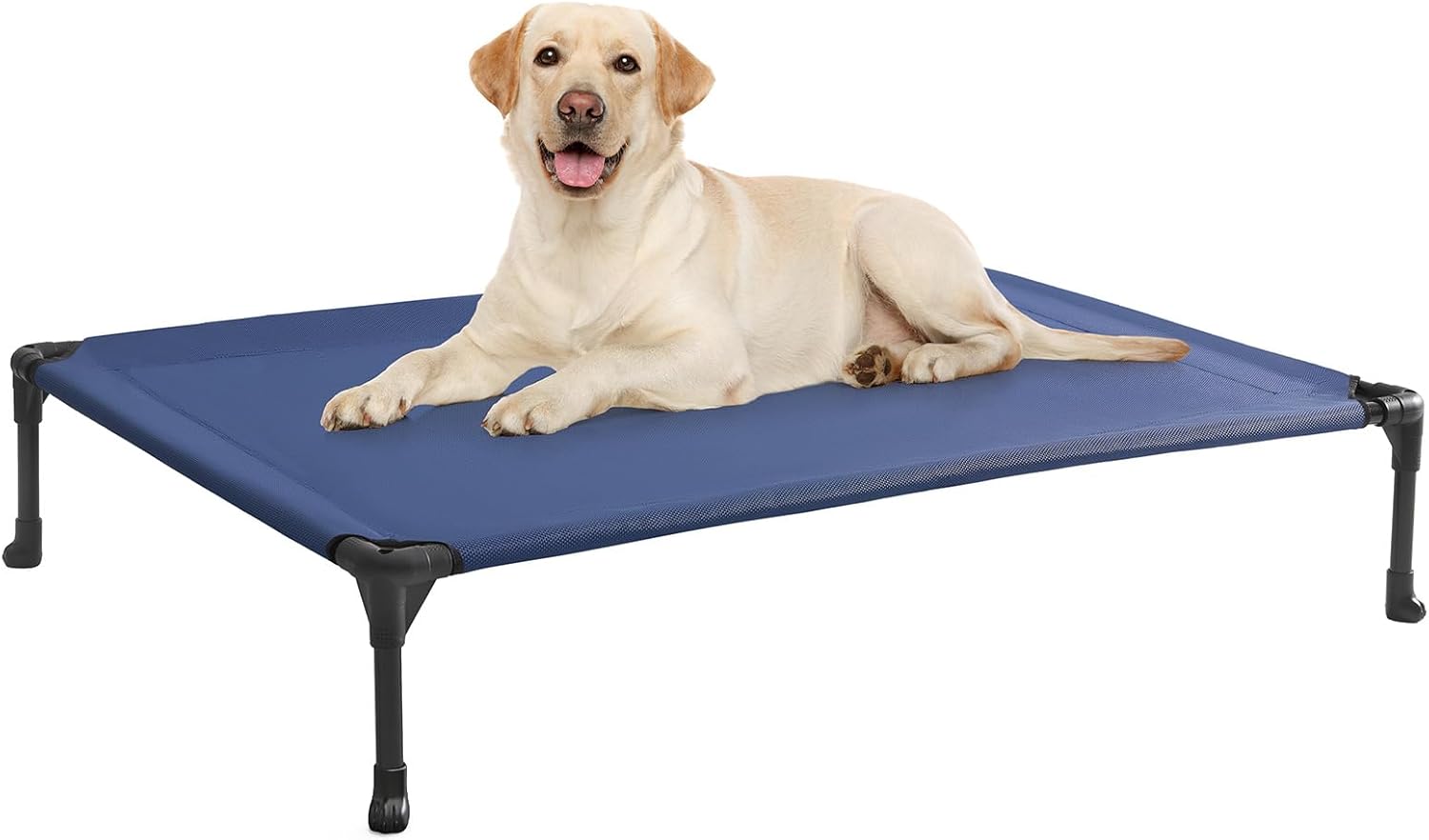 Veehoo Cooling Elevated Dog Bed, Portable Raised Pet Cot with Washable & Breathable Mesh, No-Slip Feet Durable Dog Cots Bed for Indoor & Outdoor Use, Large, CWC1803-L 42.0"L x 30.0"W x 7.0"Th Blue