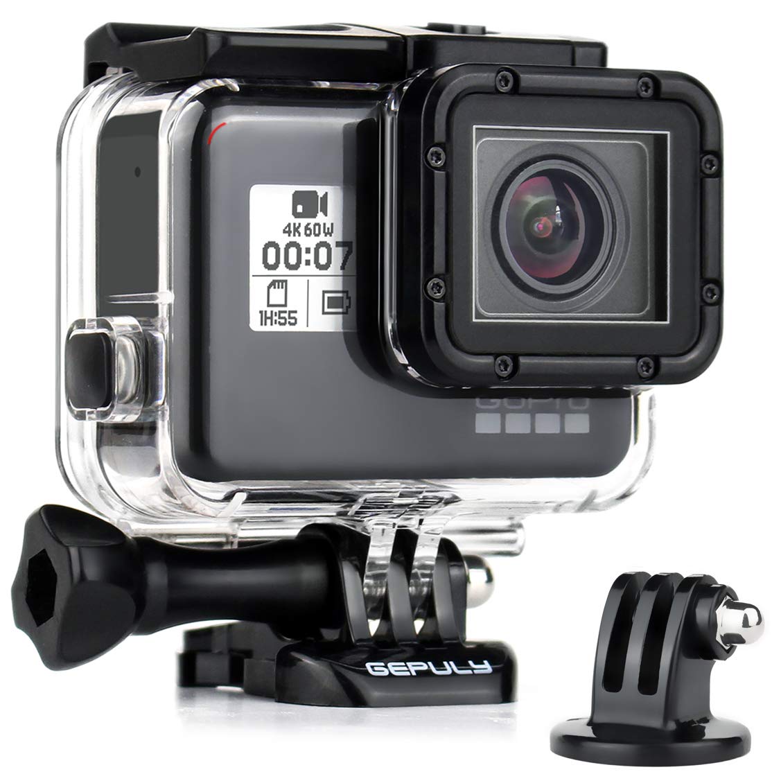 GEPULY Waterproof Case for GoPro Hero 2018/7/6/5 Black - 45M Underwater Protective Dive Housing Shell for Go Pro Hero7 Hero6 Hero5 Camera with Tripod