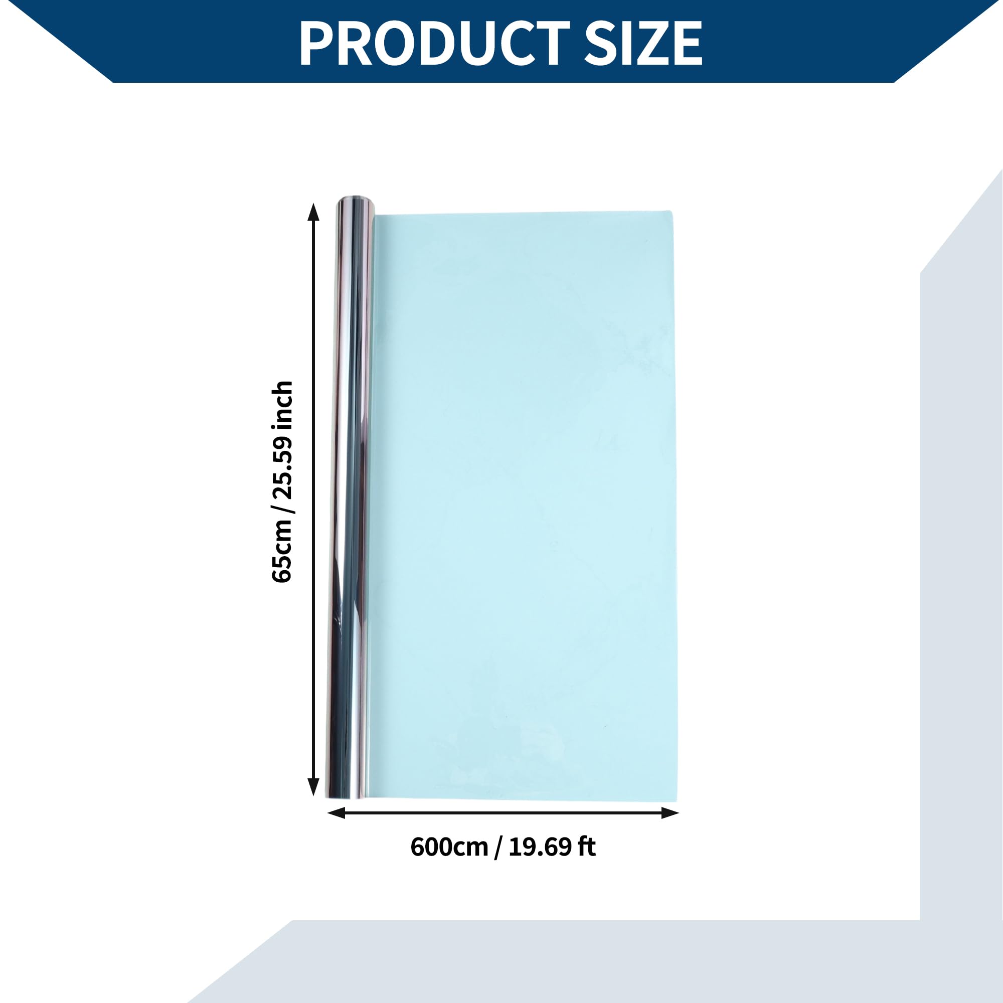 Pellicola oscurante per finestrini auto, pellicola per la privacy dell'auto, in PET, 63 cm x 6 m, 1 pezzo, azzurro VLT 75% IRR 91% UVR 99,5%