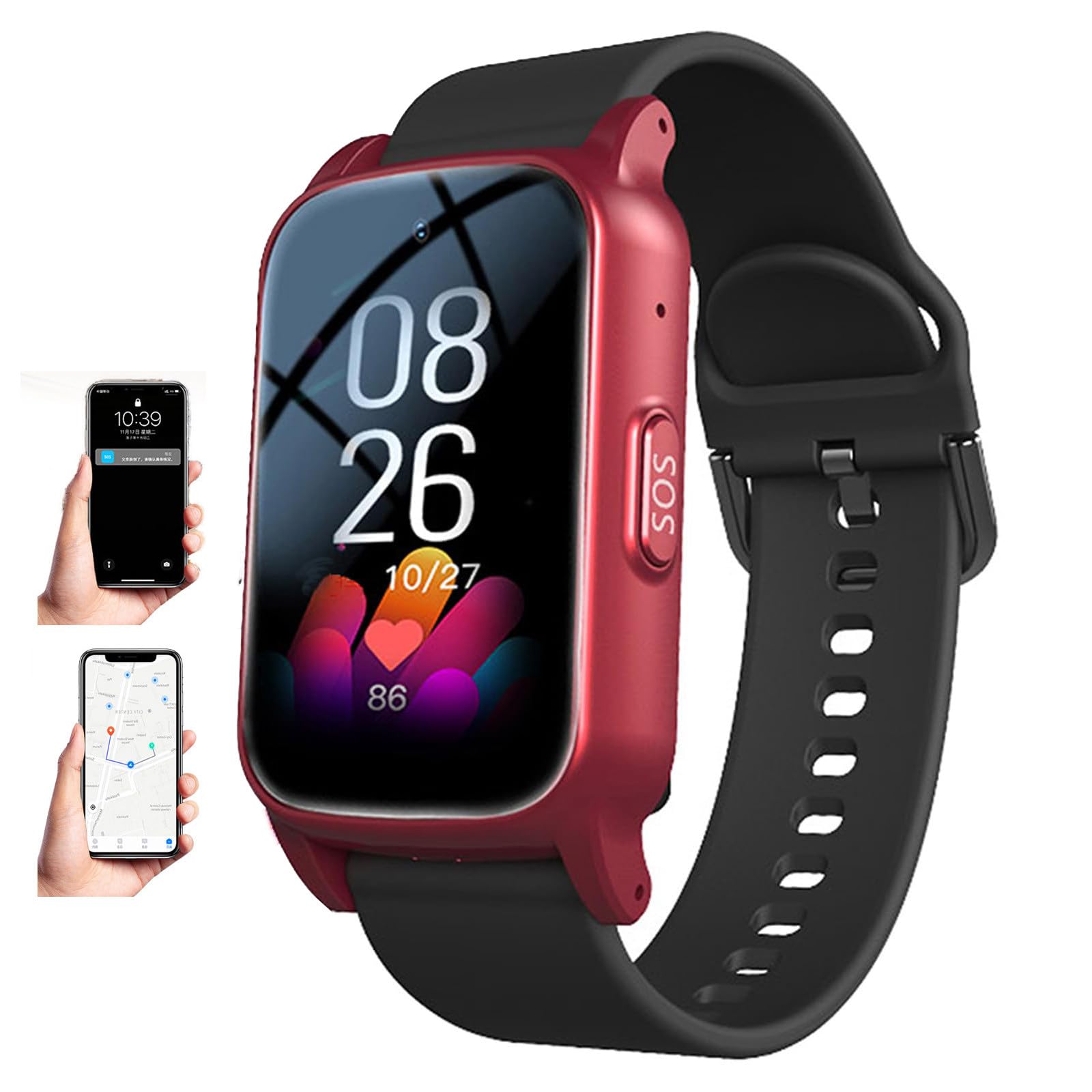 Reloj Inteligente Para Personas Mayores Con Detección De Caídas,Sos, Videollamadas, Monitorización De Salud, Resistencia Al Agua Ip67 Y Seguimiento Gps Para Pacientes Con Autismo Y Demencia. Red
