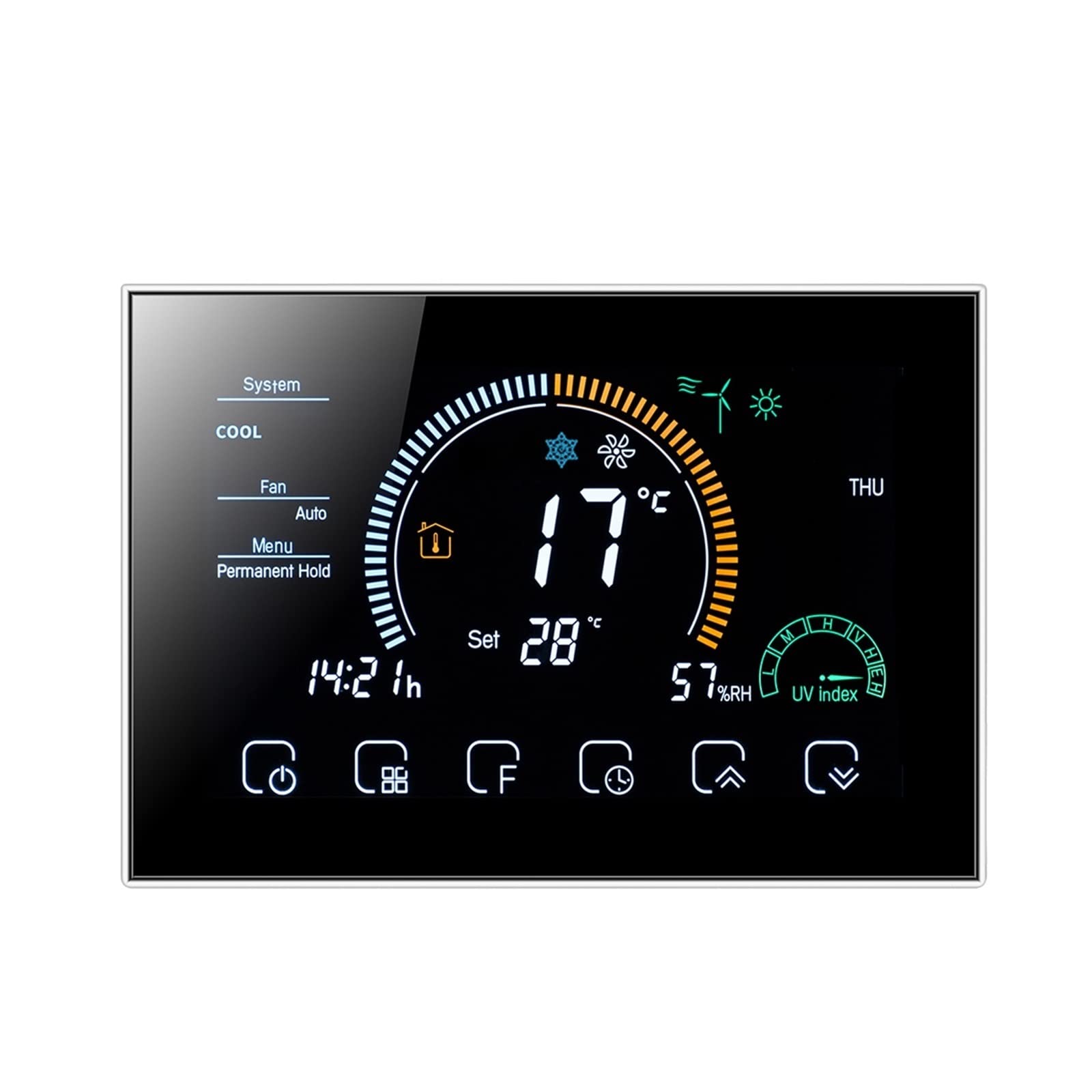 Czujnik termometru, WIFI Smart Device Centralny klimatyza(Nero,2P WIFI)