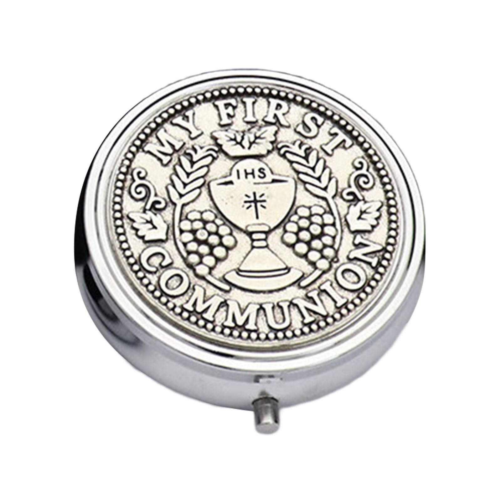 Jazuaiao Compactly Metal Prayer Religious Jewelry Case Featurings Builts in Glass for Spiritual Items and Vanity Organization Religious Storage Box