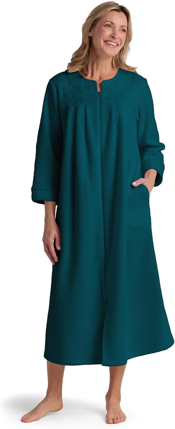 Miss Elaine Fleece Robe, Womens Long Robe with Pockets