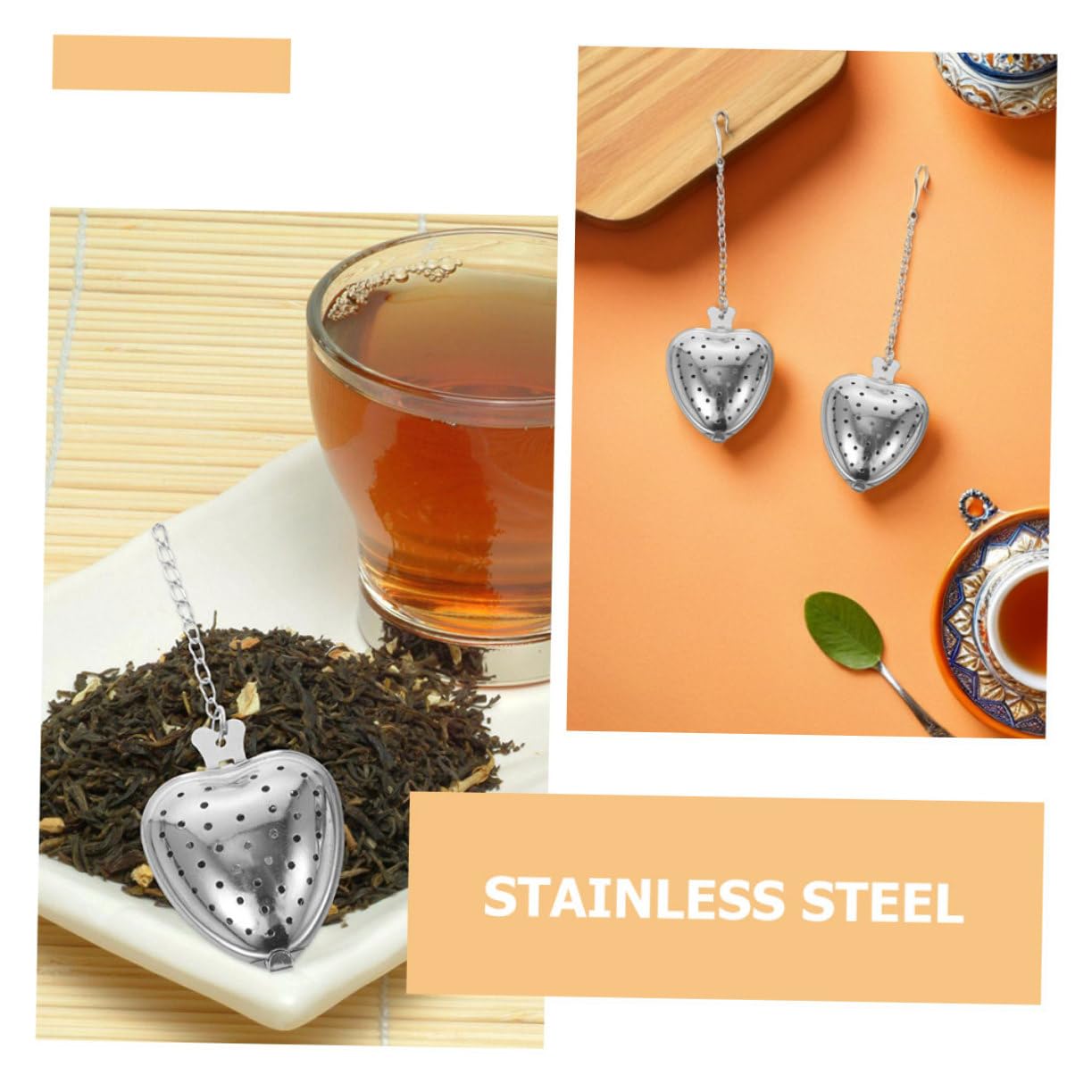 ABOOFAN 40 Piezas colador de té fino colador de infusor de té Acero inoxidable Plata