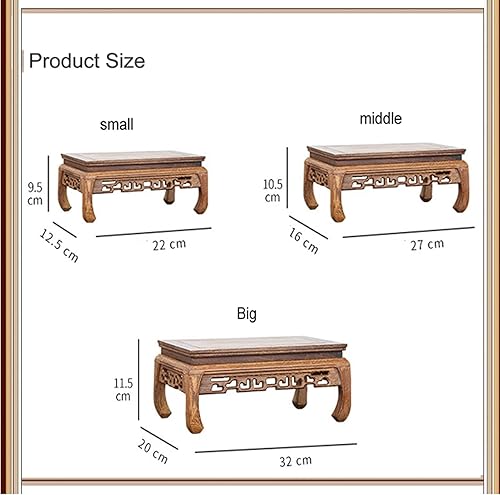 Miniatura 5 de Mesa rectangular de meditación altar mesa de santuario pequeño mesa baja de madera para decoración de escultura de Buda mesa de té japonés jarrón